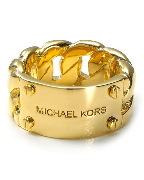 michael kors gold logo plaque ring|Michael Kors Tailored Two.